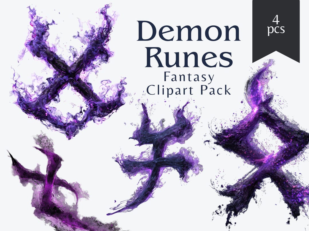 Demon Runes – Dark Fantasy Clipart | Magical Symbols & Sigils PNG (4 ...