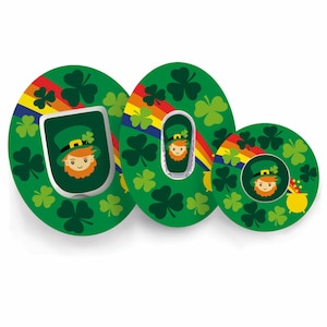 Écusson Leprechaun de la Saint-Patrick pour Freestyle Libre, Dexcom G6, G7, Omnipod, Medtronic - Autocollant imperméable CGM pour le diabète