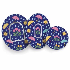 April Showers Spring Floral CGM Patch | Freestyle Libre, Dexcom G7, Omnipod | T1D Sticker