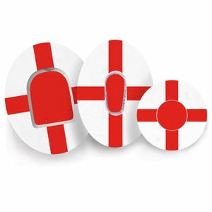 Parche sensor CGM con la bandera de Inglaterra / Freestyle Libre, Dexcom G7, Omnipod / Pegatina para diabetes tipo 1 del Reino Unido