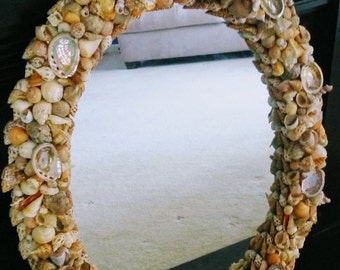 Grotto Glory in Classic shades  Brown Tan  Beige +Abalone Sea Shells