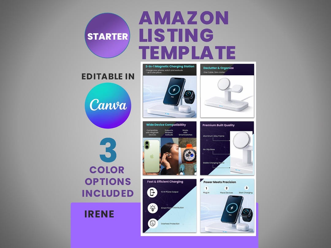 Amazon Listing Template – for Tech Product - Canva Only – Amazon ...