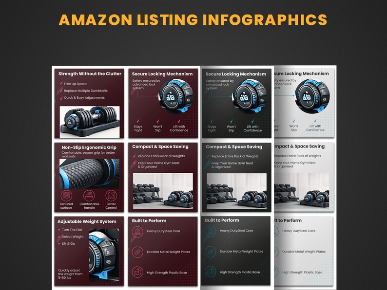 Amazon Listing Template + Basic A+ Content – Für Fitness & Sport - Nur Canva – Amazon Produktseite – Bearbeitbare Amazon Template – MATT Bild 3