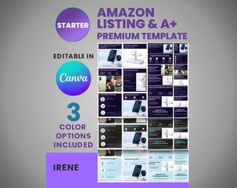 Amazon Listing Template + Premium A + -Inhalt - Für Tech-Produkt - Nur Canva – Amazon Produktseitendesign – Bearbeitbare Amazon Template – IRENE
