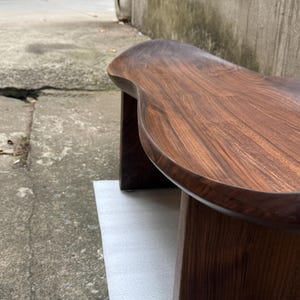 Sculptural Walnut Coffee Table, Japandi Organic Wood Living Room Furniture image 7