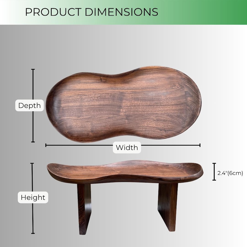 Sculptural Walnut Coffee Table, Japandi Organic Wood Living Room Furniture image 13