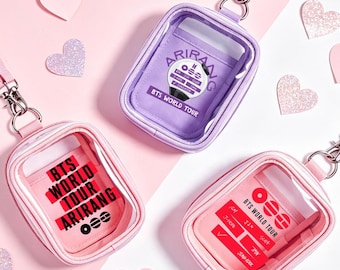 Mini estuche transparente personalizado de BTS - Bolsa para photocards de Kpop - Bolsa de exhibición transparente para muñecos de peluche - Almacenamiento de llaveros - Regalo para ARMY