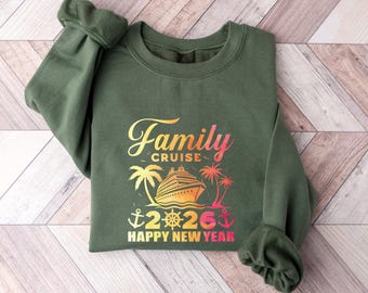 Family Cruise 2027 New Year Sweatshirt, Nautical Holiday