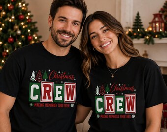 Christmas Crew Shirt, Matching Family Holiday Tee, Varsity Style, Making Memories Together