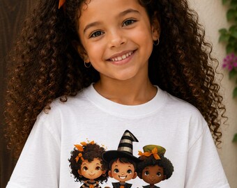 Kids Halloween Shirt, Trick Treat Witch Pumpkin Tee, Toddler Spooky Season Outfit