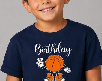 Birthday Boy Basketball Graphic Tee, Kids Sports Shirt