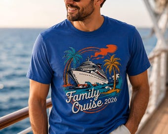 Family Cruise Shirt 2026, Matching Vacation Tee, Tropical Ship Design