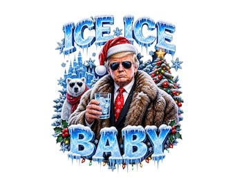 Funny Winter Holiday PNG: Ice Ice Baby Christmas Shirt Design (Digital Download)