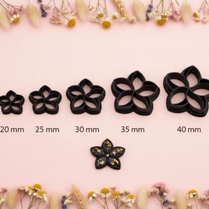 Plumeria – Durchbrochener Blütenausstecher für Schmuck, Modelliermasse, FIMO, DIY – 20 bis 40 mm – Hergestellt in Frankreich