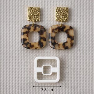 Emporte-pièce carré ajouré 3,8 cm | Cutter bijoux argile polymère | Pampille géométrique | Fabrication française
