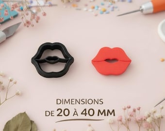 Emporte-pièce bijoux pâte polymère lèvres – outil DIY boucles d’oreilles – 20 à 40 mm – fabriqué en France