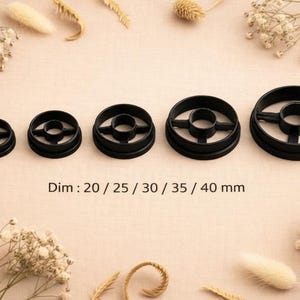 Round cookie cutter of your choice: 20 / 25 / 30 / 35 / 40 mm – FIMO polymer clay cutter – DIY jewelry tool – Made in France. EP-32