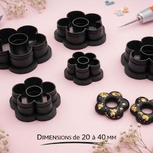 Emporte-pièce fleur ajourée type donut – Pampille florale – Bijoux DIY – 5 tailles
