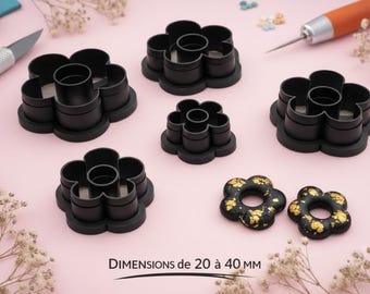 Emporte-pièce fleur ajourée type donut – Pampille florale – Bijoux DIY – 5 tailles
