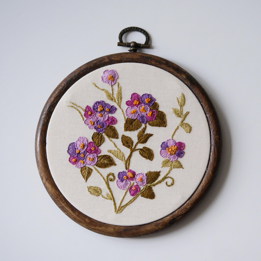 Hand Embroidered Flower Bouquet Hoop Art, Floral Wall Decor - Etsy