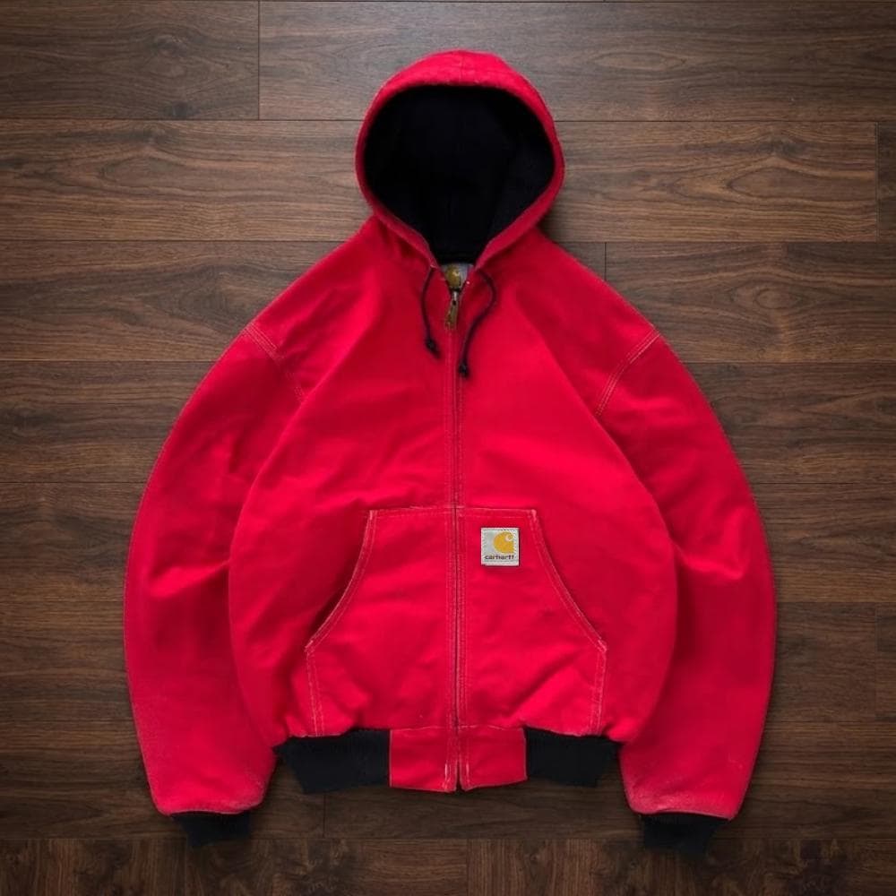 Red Carhartt Active Jacket - Etsy