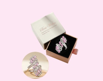Anello Statement Zircone Rosa