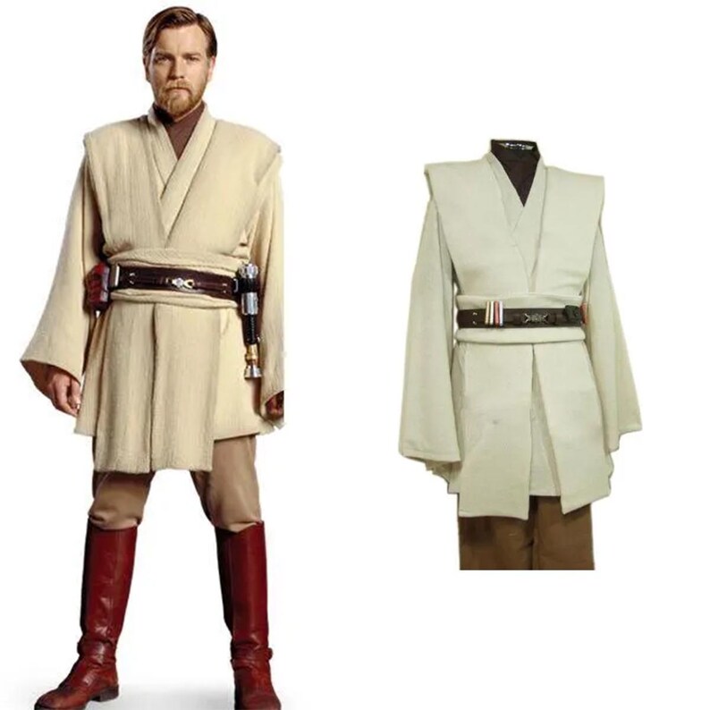 Jedi Knight Inspired Brown Hooded Robe Costume With Tunic Belt Set for ...