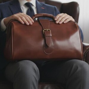 Genuine Leather Doctor Bag, Vintage Style Satchel, Handcrafted Travel Weekender