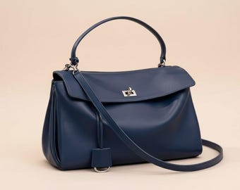 Leather Hobo Bag for Women, Handmade Cowhide Shoulder Bag, Minimalist Slouchy Purse, Large Everyday Tote, Luxury Work Bag Gift