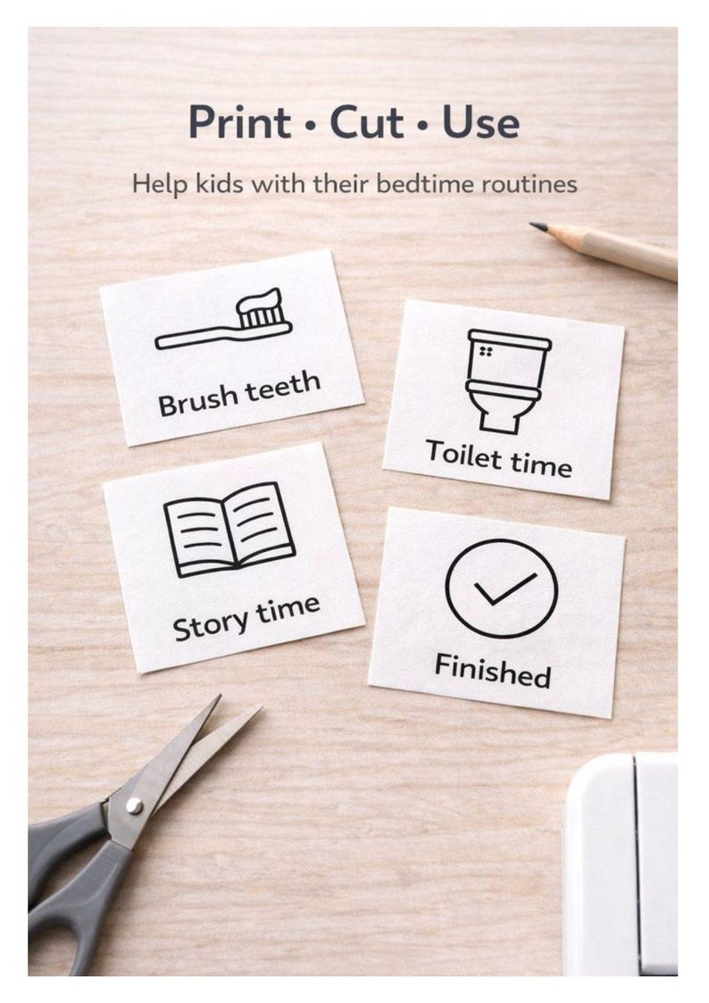 Printable Bedtime Routine Cards for Kids | Visual Schedule PDF - Etsy