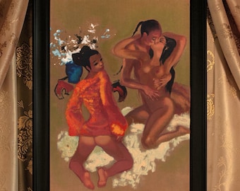 Splendida stampa artistica vintage francese di Brénot – Sensuale scena di nudo orientalista – Edizione limitata di metà secolo