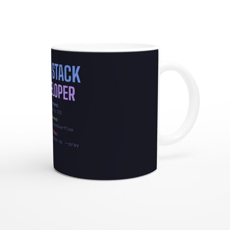Taza de desarrollador full stack - Casi solo CSS, principalmente StackOverflow imagen 2