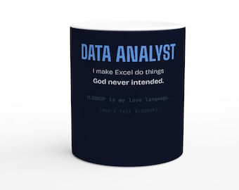 Data Analyst Excel God Mug - Funny VLOOKUP Gift Spreadsheet