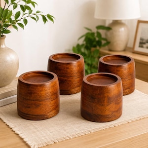 Solid Wood Bed Risers, Furniture Lifts, Sofa Table Leg Extenders (Set of 4)