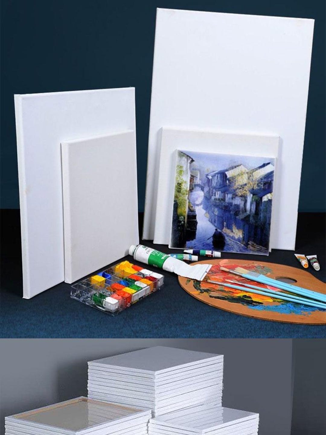 5pcs Blank Square Artist Canvas Boards for Painting (oil, Acrylic ...