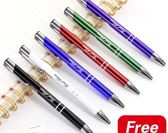 5Pcs Custom Logo Pen Laser Engraved