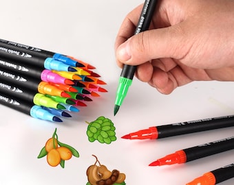 n Double Head Acrylic Marker Pens, DIY Hand Drawn Brush Pens, Student Graffiti Stationery