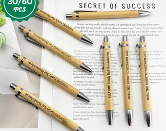 30/60PCS Personalized Custom Bamboo Pens
