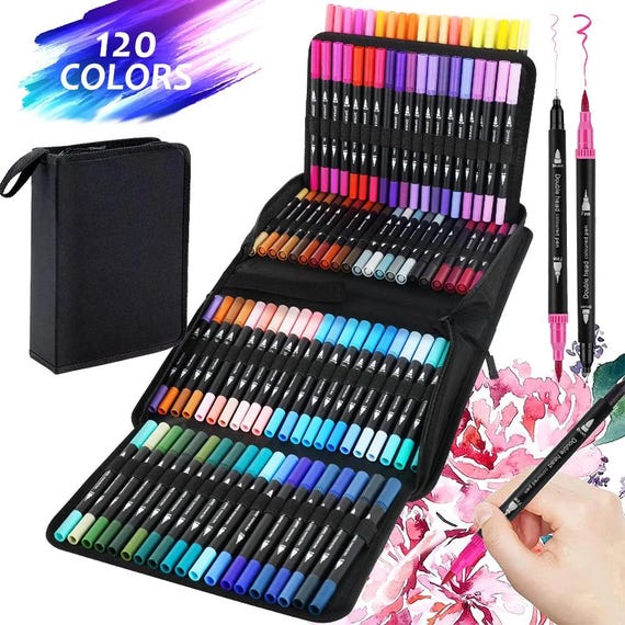 Watercolor Brush Pen Set, Dual Tip Markers for Calligraphy Painting