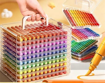 Koop 1 en krijg 1 gratis (kleine) doos! Kleuren Acryl Kwast Markers Kunstverfset met Doos. Hoge Kwaliteit.