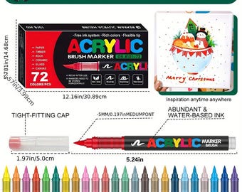 Professionele acrylmarkers set voor kunstenaars, zachte punt, vloeibare markers voor het tekenen van rechte lijnen, goede kwaliteit.