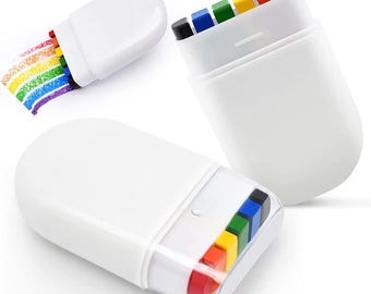 Consigue gratis 1 lápiz de cera lavable para pintar cara y cuerpo con efecto arcoíris.