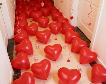 100/50/10/20/30 rote herzförmige Latexballons zum Valentinstag Hochzeit Party Decor
