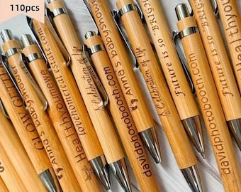 20/50/110PCS Customizable Bamboo Ballpoint Pens