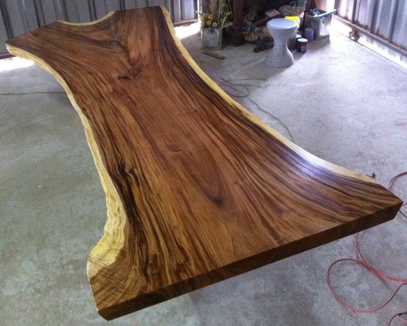 Rare Live Edge Slab Large 11ft In Length Dining Table Or Conference Table Grade AAA Reclaimed Thai GoldenAcacia Wood Solid Slab Custom Made image 2