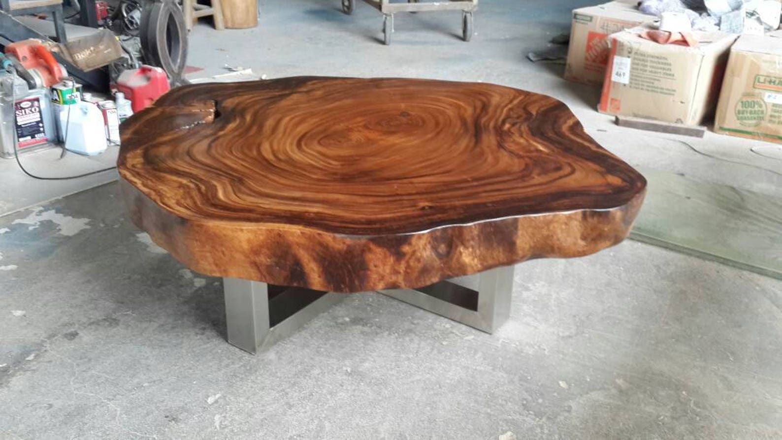acacia wood live edge coffee table