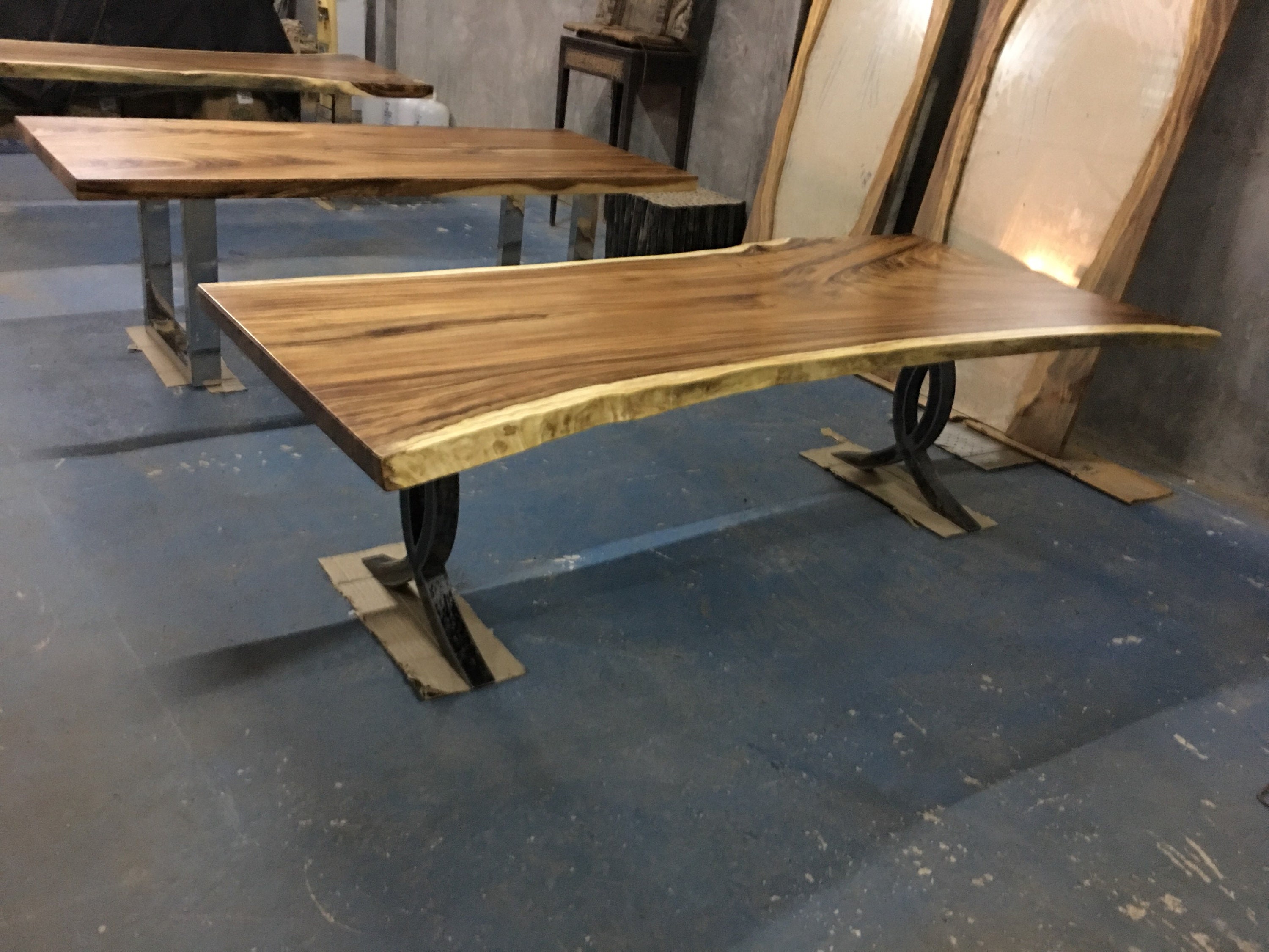 Curly Walnut Wood Slab. 12 Foot Walnut Wood Slab. Long Wood Slab Table.  Wood Slab Coffee Table. Live Edge Wood Slab. 