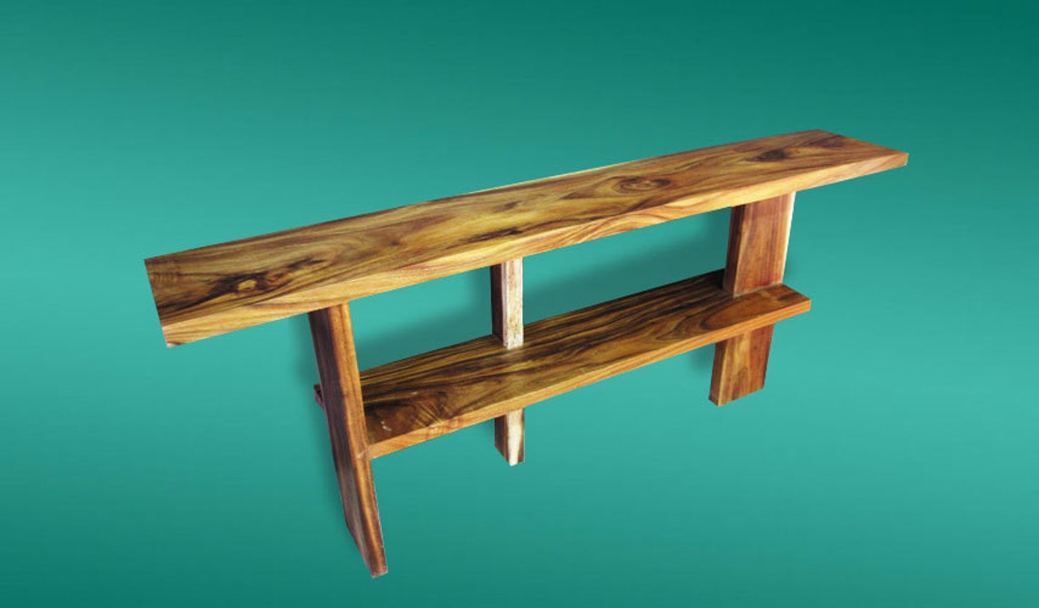 Live Edge Console Table Reclaimed Acacia Wood Solid Slab Etsy