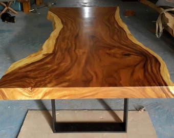 Rare Live Edge Slab Dining Table Or Conference Table 9.8ft In Length Grade AAA Reclaimed Thai Acacia Wood Solid Slab Custom Made Table