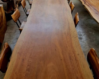 Extremly Rare 15ft Large Live Edge Shape Dining Table Or Conference Table Single Grade AAA Reclaimed Thai Acacia Wood Solid Slab Custom Made